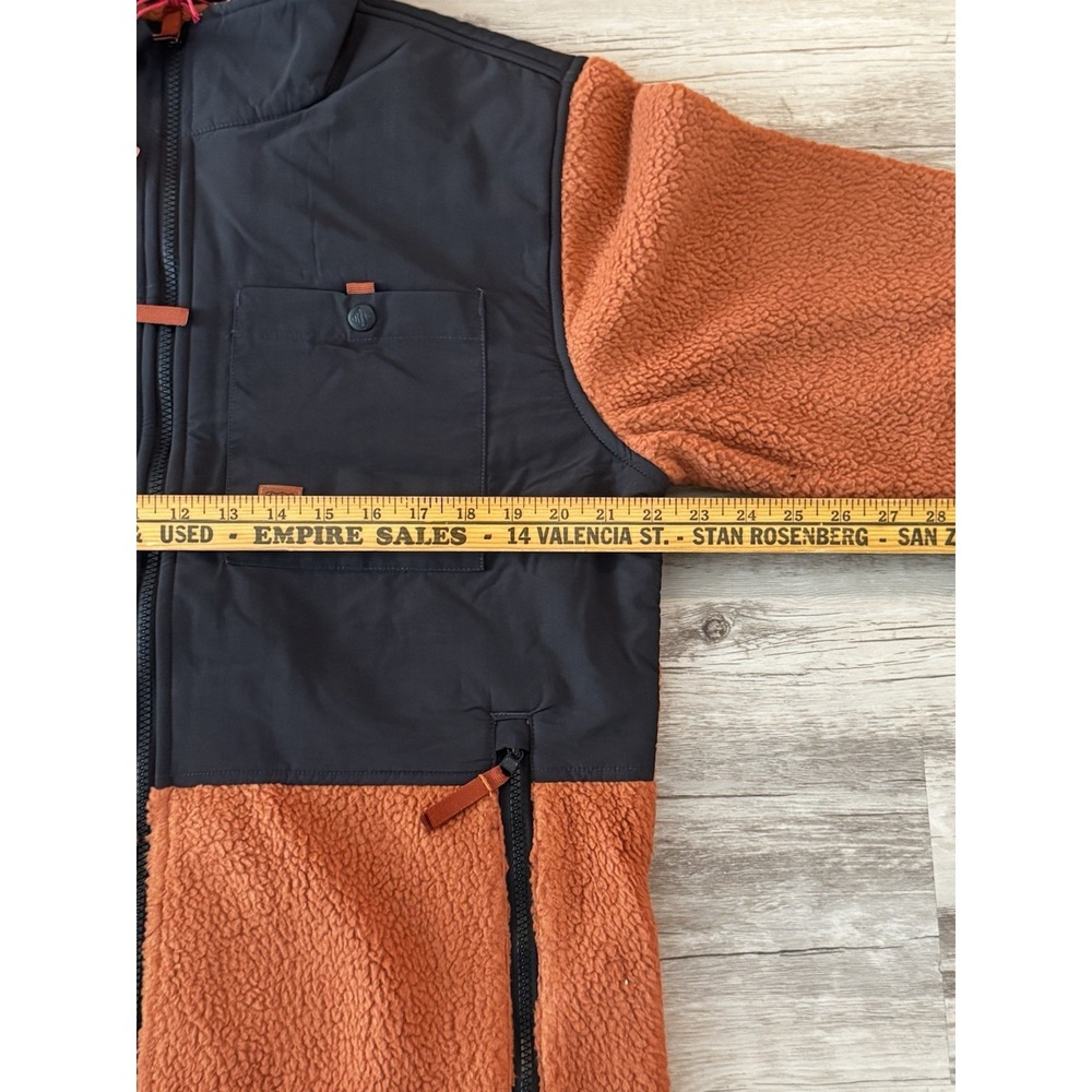 Topo Designs Jacket Mens XL Brick Black Subalpine Fleece Zip Pockets Sherpa - Picture 5 of 8